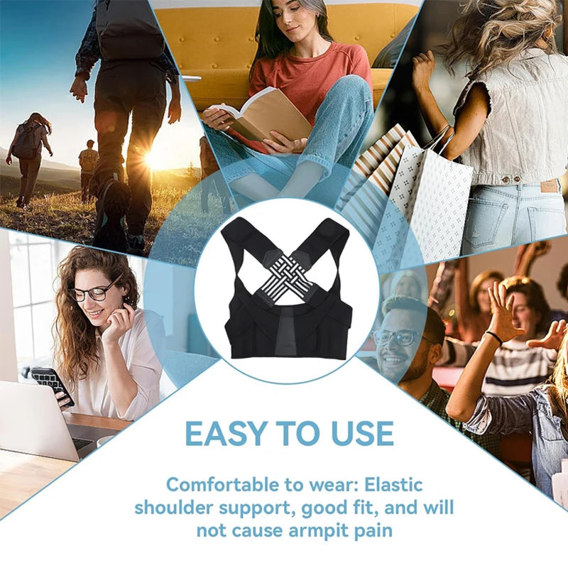 Back Posture Corrector Brace for Women. Breathable Back Posture Correction Back Support Belt Adjustable Shoulder.