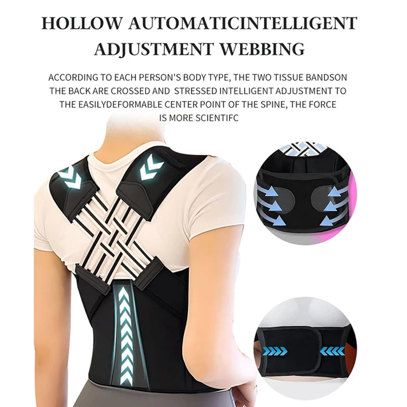 Back Posture Corrector Brace for Women. Breathable Back Posture Correction Back Support Belt Adjustable Shoulder.
