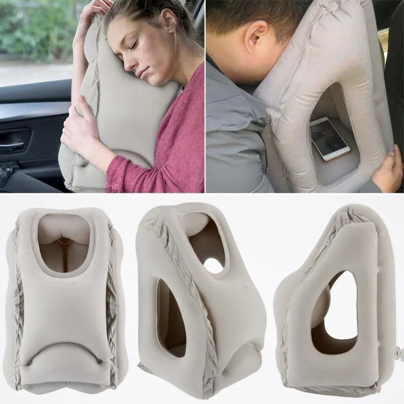 NEW! Air Cushion Travel, Car, Office. Pillow Head, Neck, Chin Support.