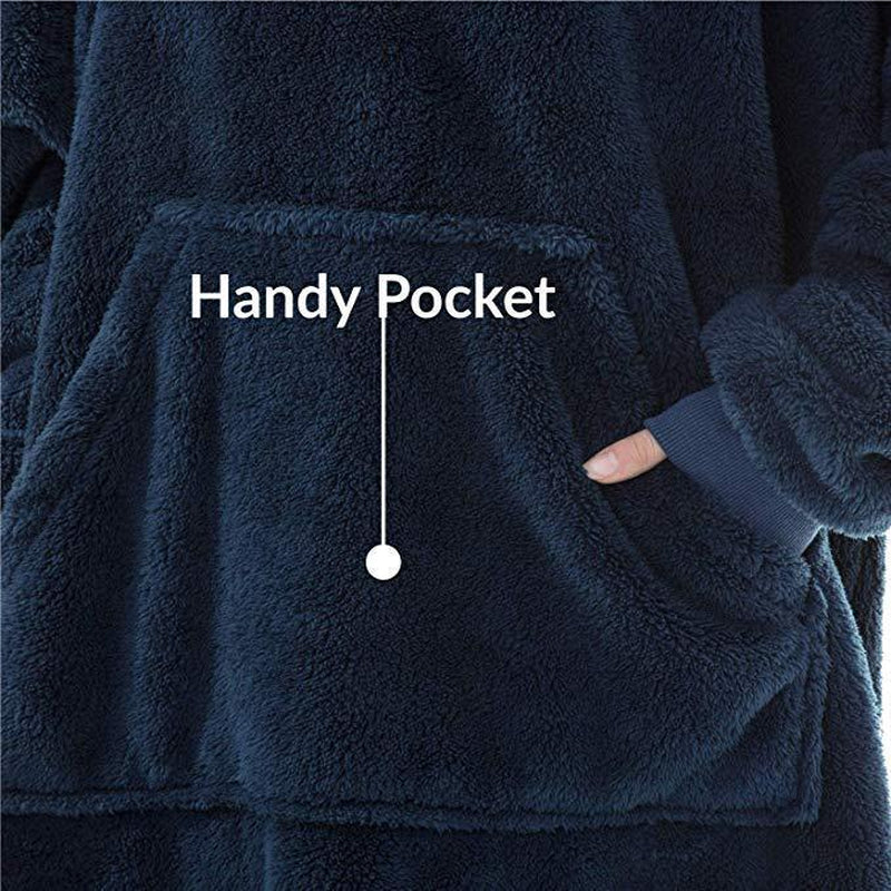 Hoodie Blanket. Super Comfortable Loose Double-Sided Fleece Thicker Wearable Blanket