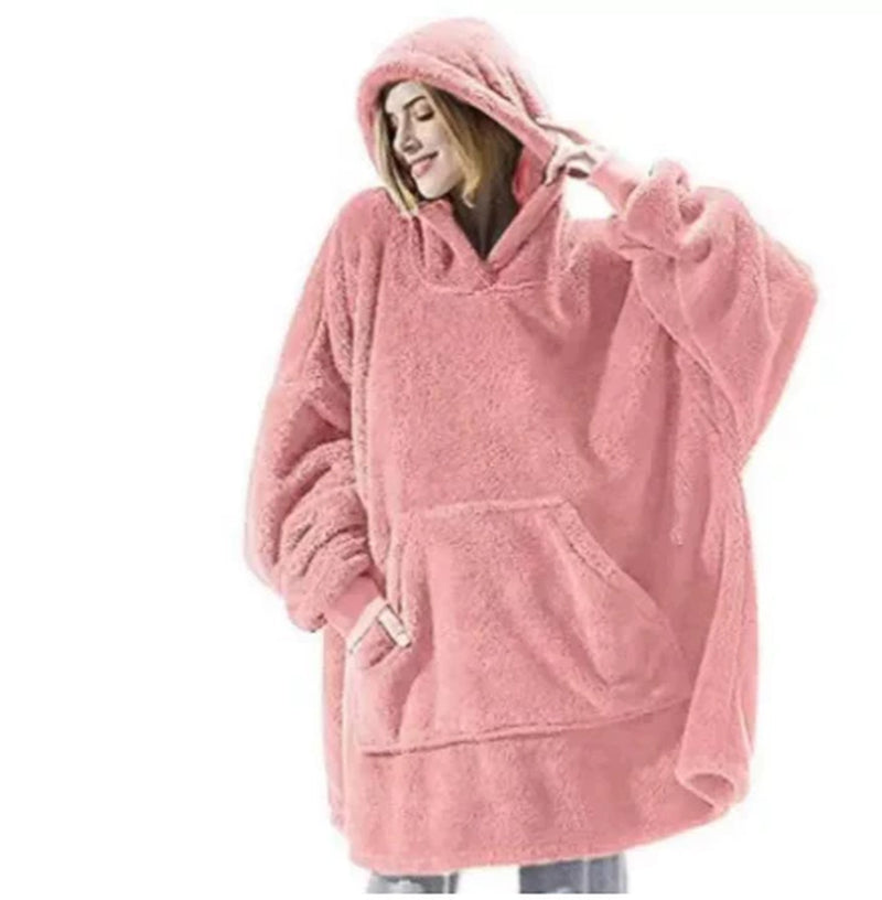 Hoodie Blanket. Super Comfortable Loose Double-Sided Fleece Thicker Wearable Blanket