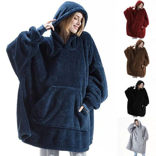 Hoodie Blanket. Super Comfortable Loose Double-Sided Fleece Thicker Wearable Blanket