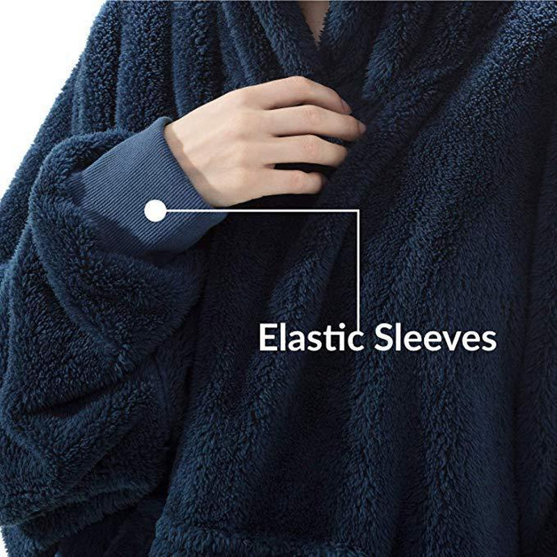 Hoodie Blanket. Super Comfortable Loose Double-Sided Fleece Thicker Wearable Blanket