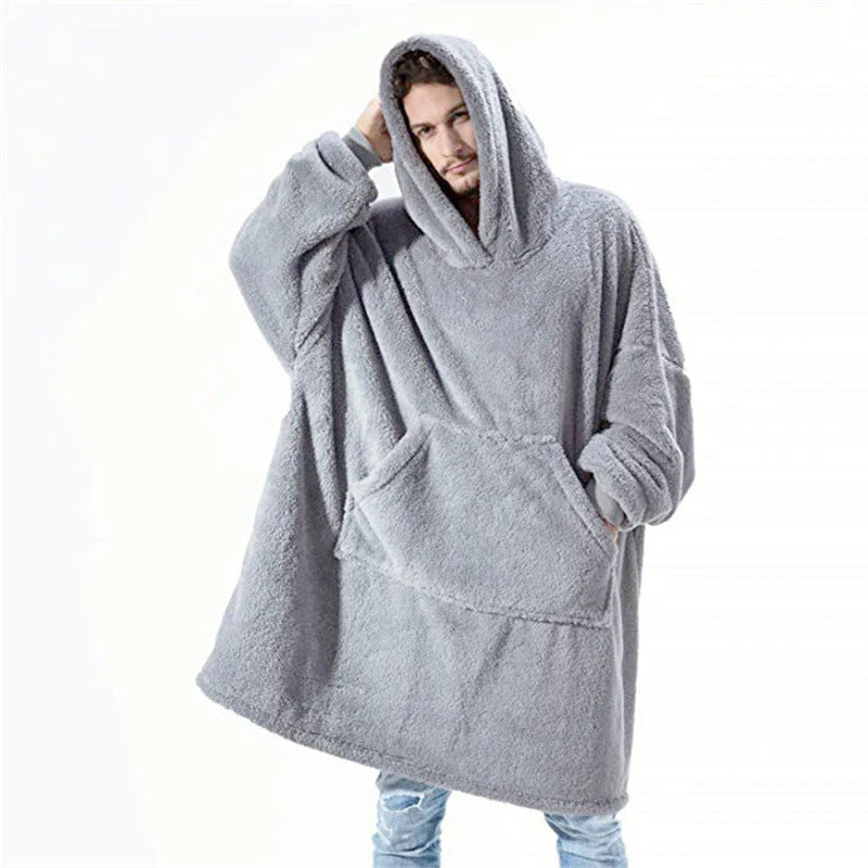 Hoodie Blanket. Super Comfortable Loose Double-Sided Fleece Thicker Wearable Blanket