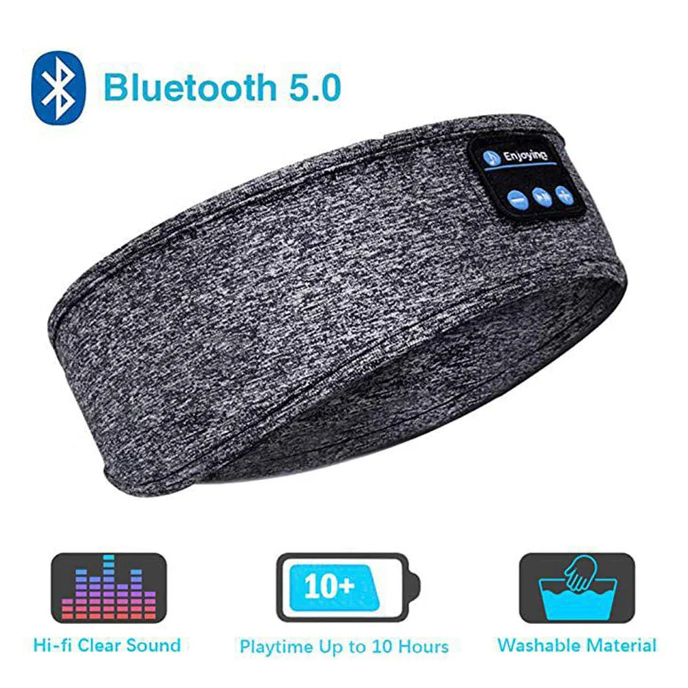 Bluetooth Wireless Sports Headband Earphones with Music Functionality and Eye Mask Design