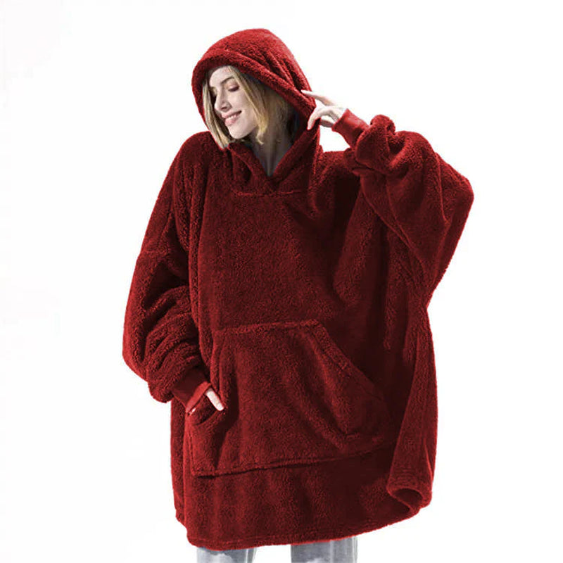 Hoodie Blanket. Super Comfortable Loose Double-Sided Fleece Thicker Wearable Blanket